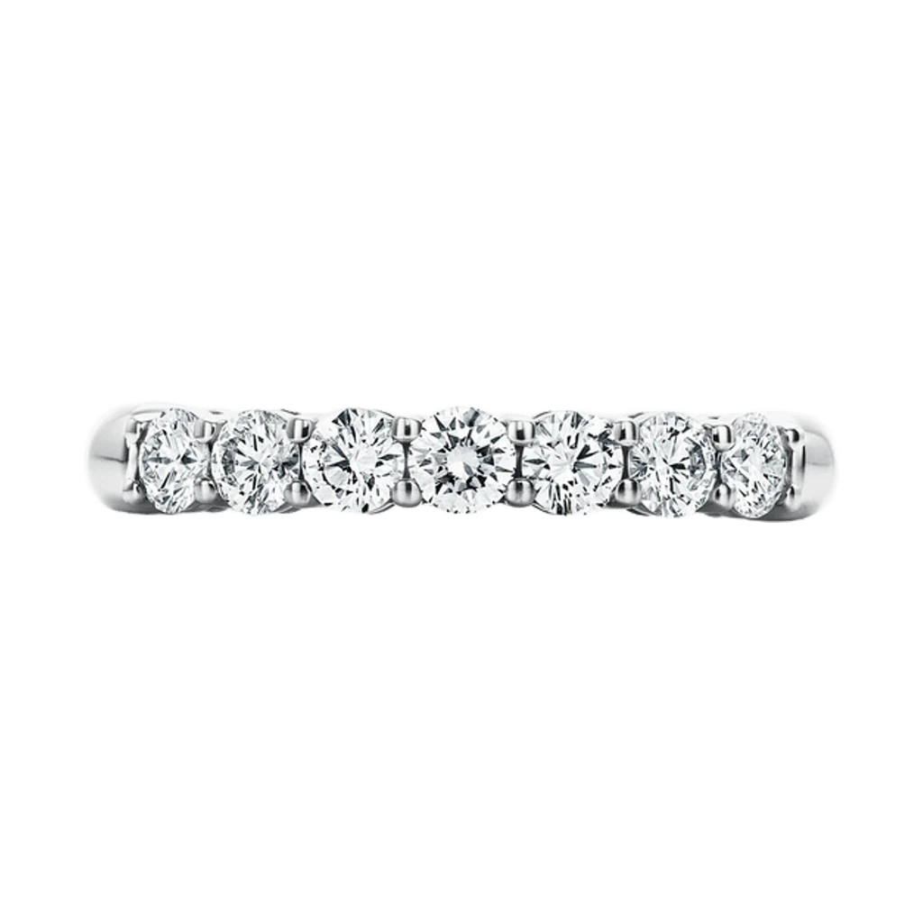 Tiffany Forever Band Ring in Platinum with a Half-circle of Diamonds, 3 mm Wide